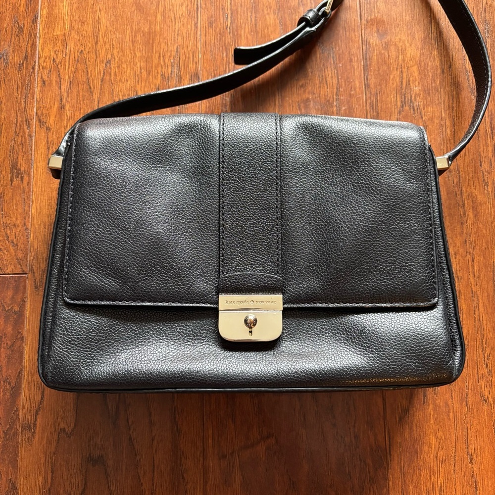 Kate Spade New York Milna Lovett Street Black Leather Crossbody Bag - Picture 9 of 14
